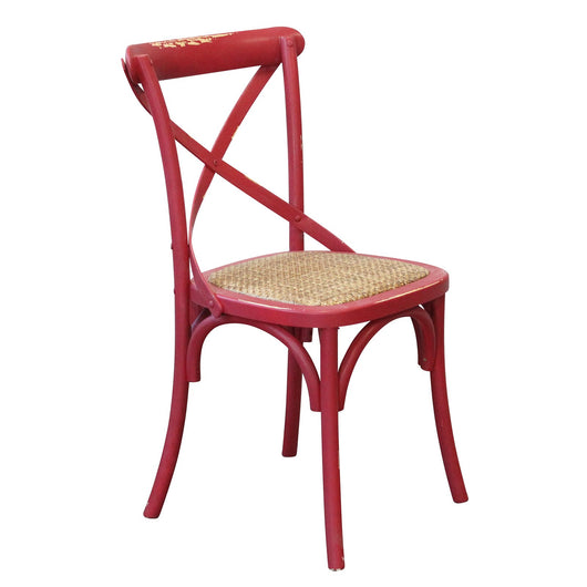 Sedia vintage in legno effetto antico - NARCISSUS Colore: Rosso