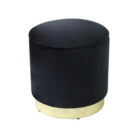 Pouf contenitore rotondo in velluto - OCTAVIA Colore: Nero