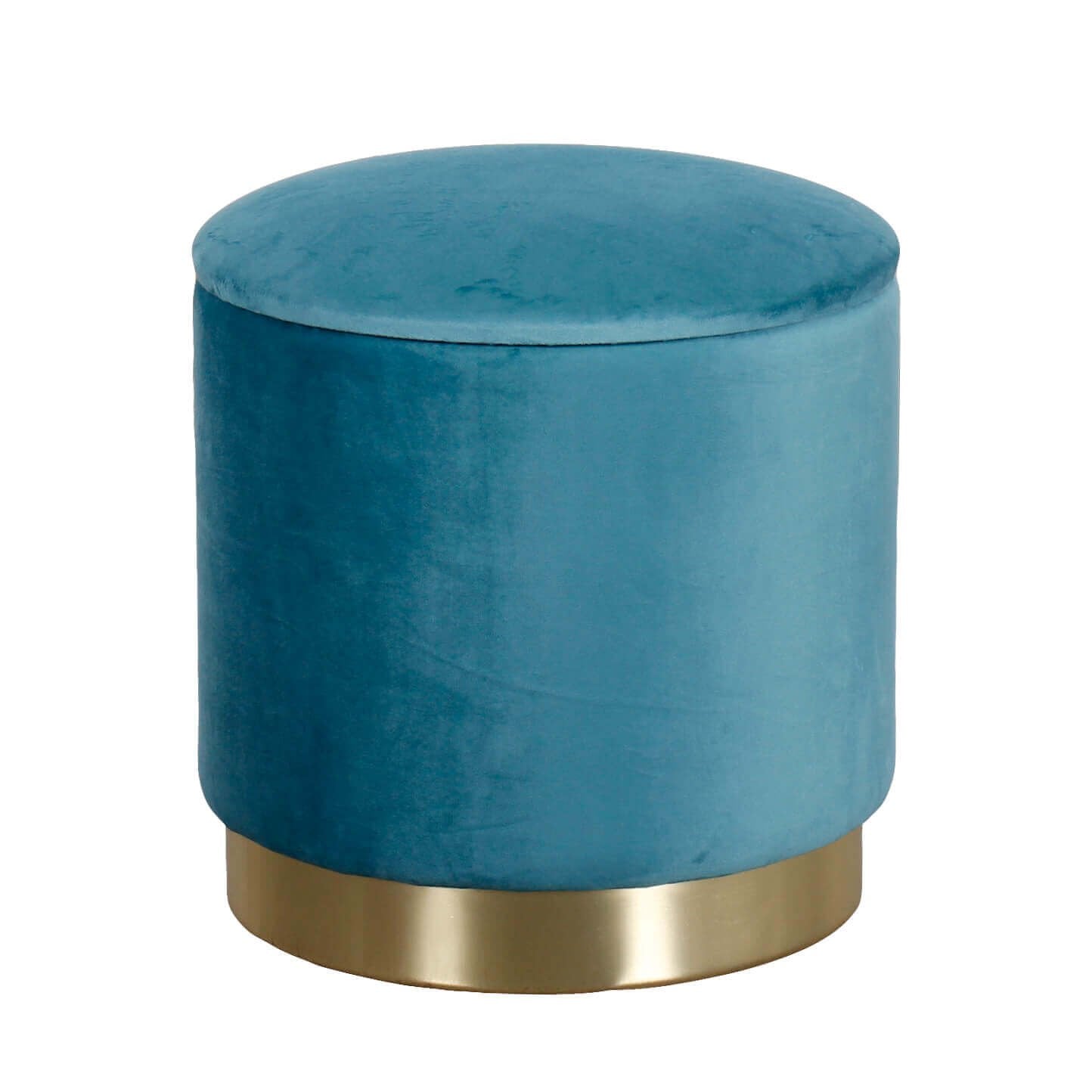 Pouf contenitore rotondo in velluto - OCTAVIA Colore: Verde Acqua