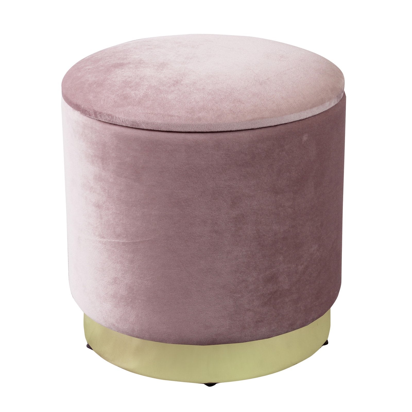 Pouf contenitore rotondo in velluto - OCTAVIA Colore: Rosa