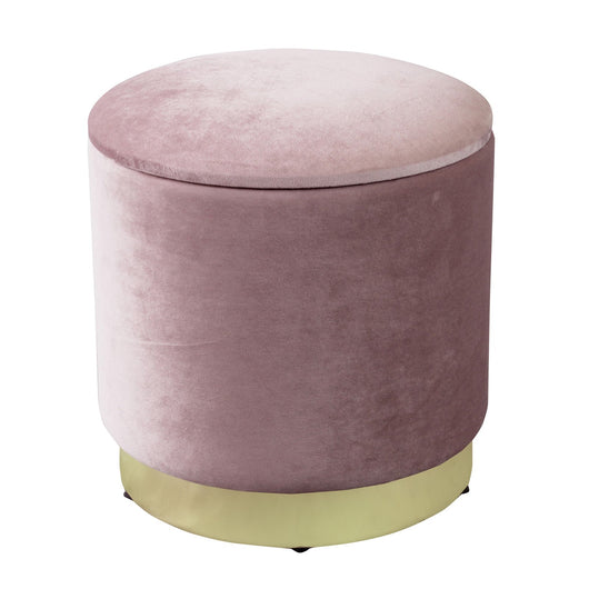 Pouf contenitore rotondo in velluto - OCTAVIA Colore: Rosa