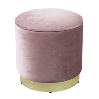Pouf contenitore rotondo in velluto - OCTAVIA Colore: Rosa