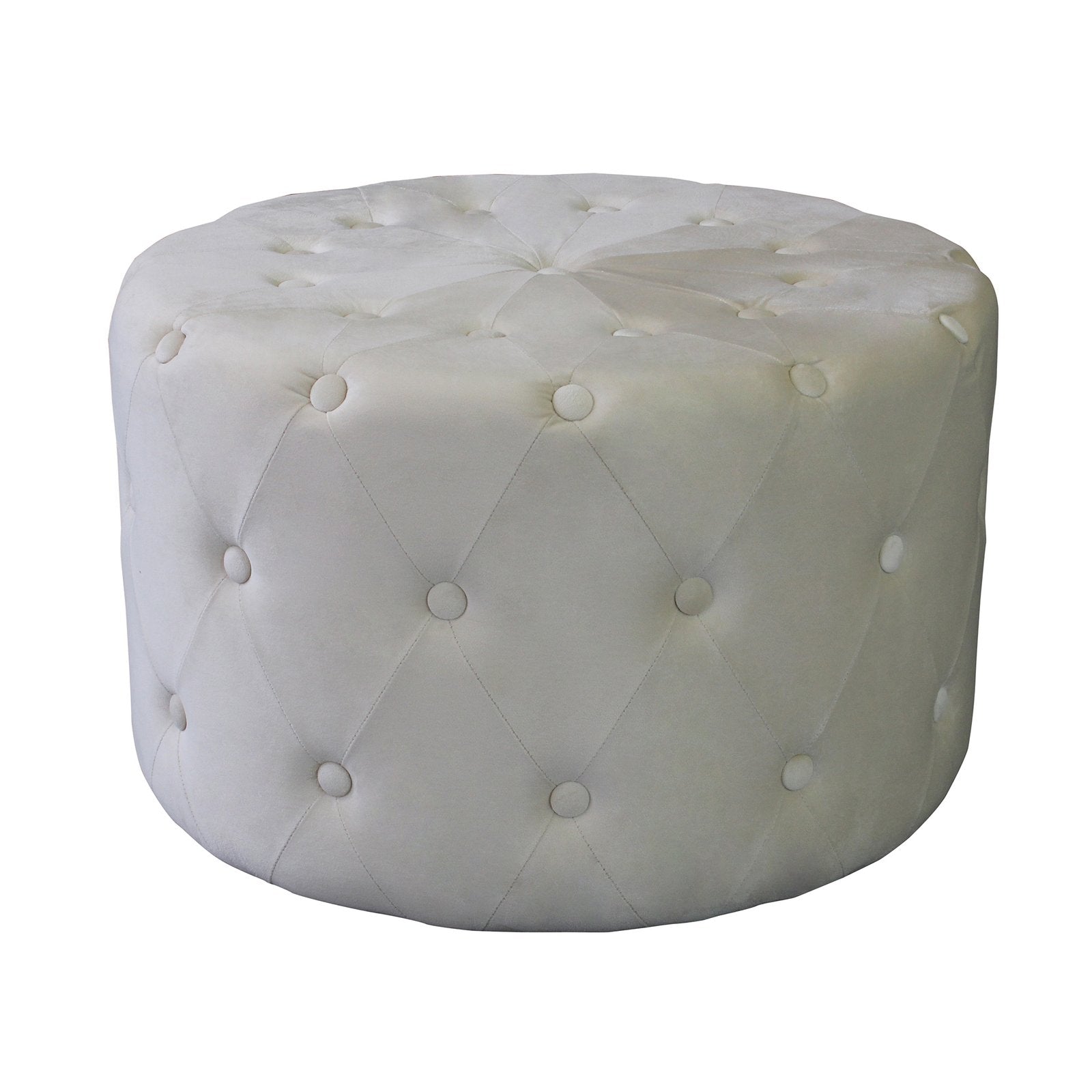 Pouf contenitore rotondo in velluto - PASCAL Colore: Beige