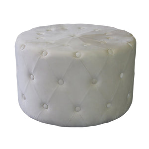 Pouf contenitore rotondo in velluto - PASCAL Colore: Beige