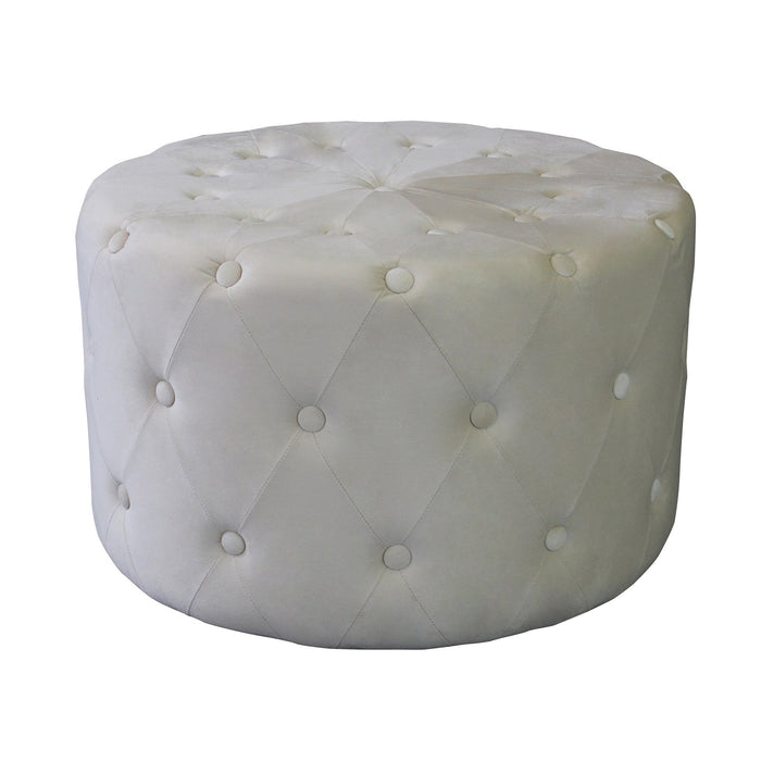 Pouf contenitore rotondo in velluto - PASCAL Colore: Beige