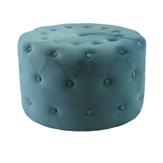 Pouf contenitore rotondo in velluto - PASCAL Colore: Verde Acqua