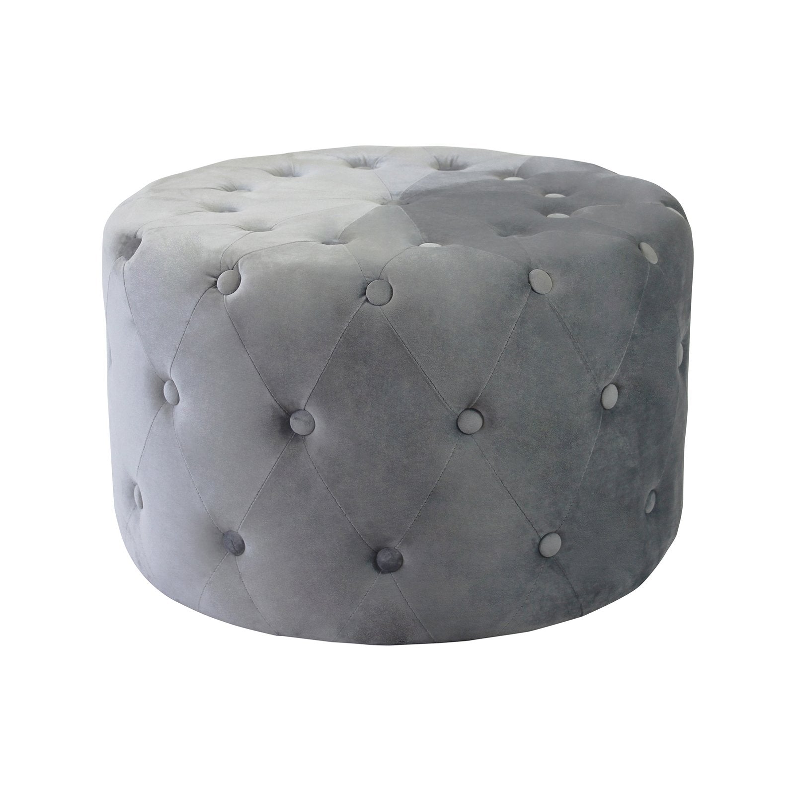 Pouf contenitore rotondo in velluto - PASCAL Colore: Grigio scuro