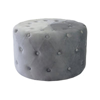 Pouf contenitore rotondo in velluto - PASCAL Colore: Grigio scuro