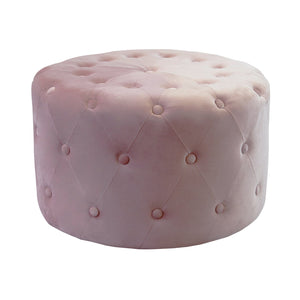 Pouf contenitore rotondo in velluto - PASCAL Colore: Rosa