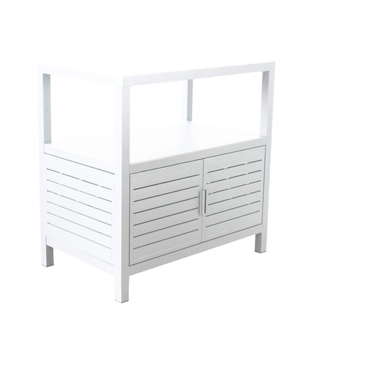 Mobiletto contenitore da giardino in alluminio - PHIL Colore: Bianco