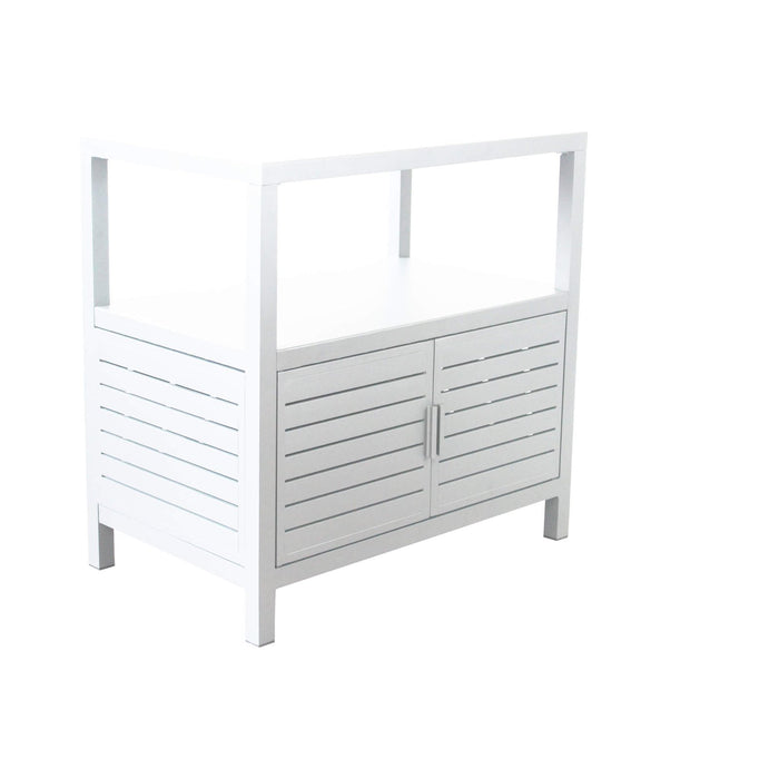 Mobiletto contenitore da giardino in alluminio - PHIL Colore: Bianco