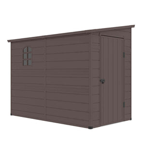 Casetta Porta Attrezzi da Giardino in Plastica cm 143x247x194 - REX Colore: Marrone