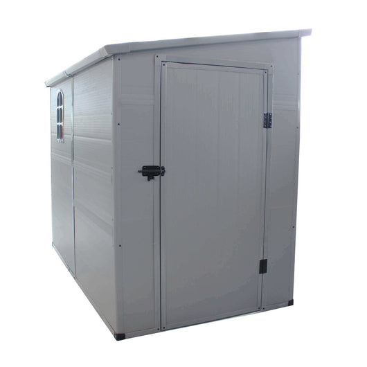 Casetta Porta Attrezzi da Giardino in Plastica cm 143x247x194 - REX Colore: Grigio chiaro