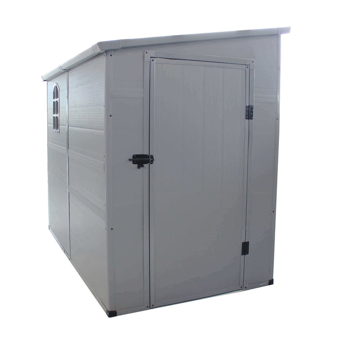 Casetta Porta Attrezzi da Giardino in Plastica cm 143x247x194 - REX Colore: Grigio chiaro