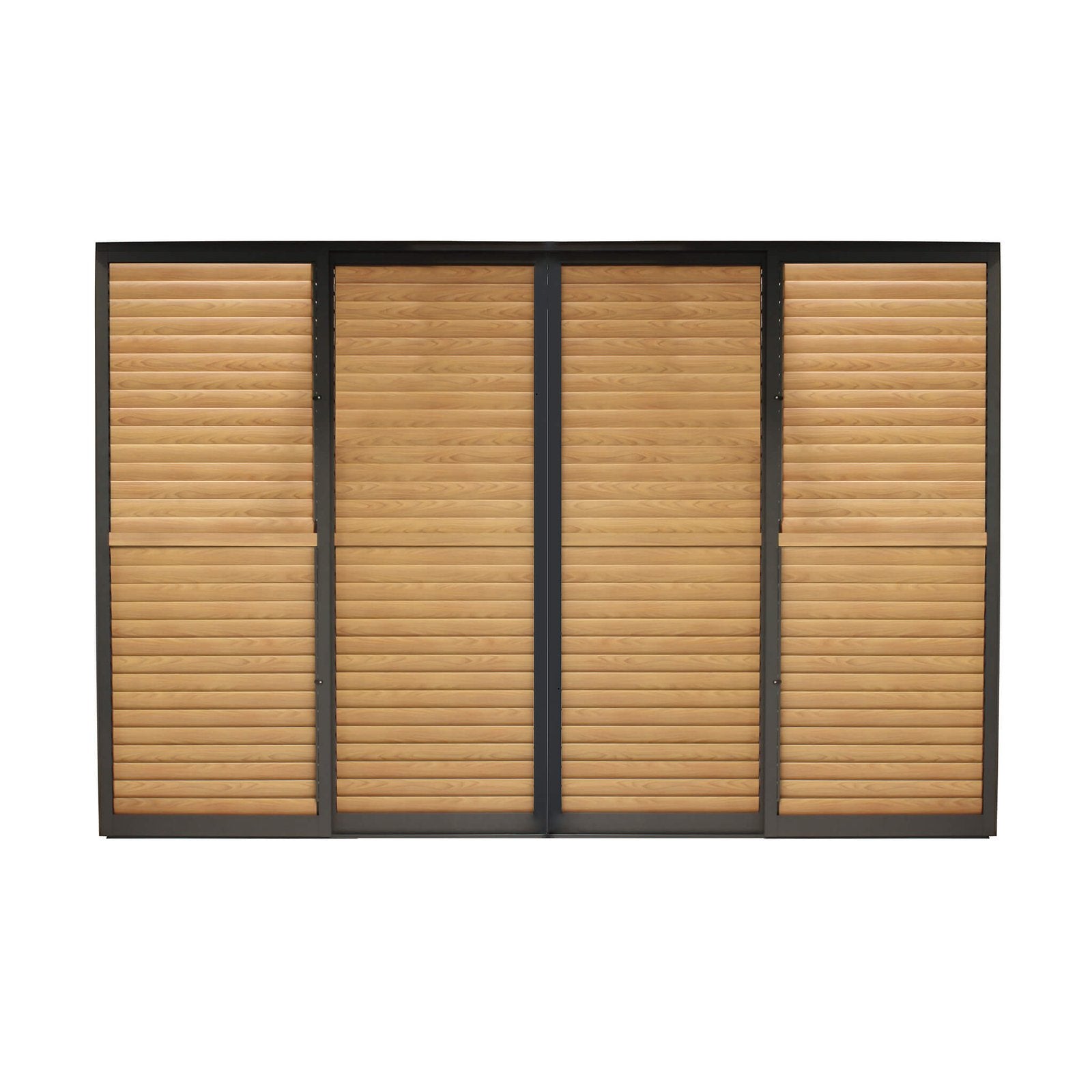 Laterale scorrevole per pergola bioclimatica con lamelle in alluminio - TONY Colore: Effetto Legno, Dimensioni: 4 M