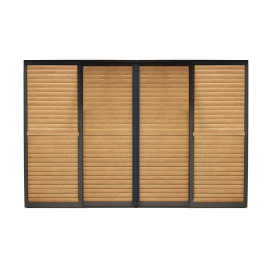 Laterale scorrevole per pergola bioclimatica con lamelle in alluminio - TONY Colore: Effetto Legno, Dimensioni: 4 M