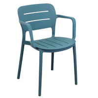 Poltrona impilabile in resina da esterno - URANIA Colore: Verde petrolio