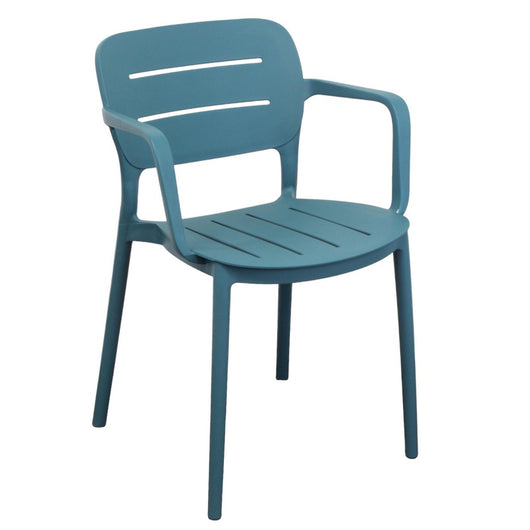 Poltrona impilabile in resina da esterno - URANIA Colore: Verde petrolio