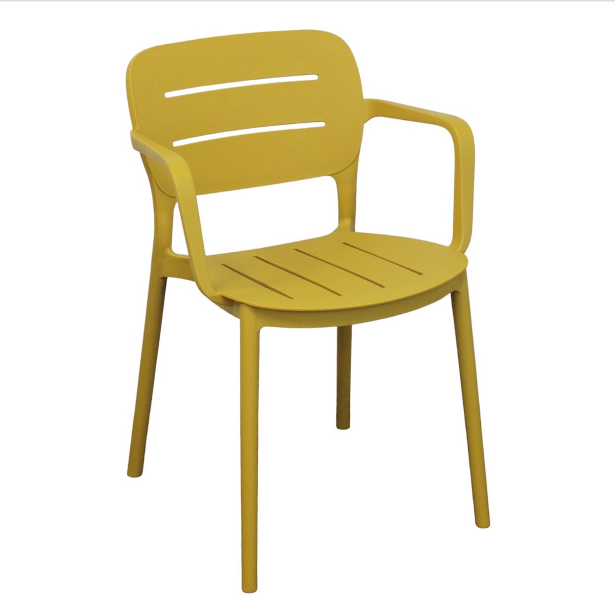 Poltrona impilabile in resina da esterno - URANIA Colore: Giallo