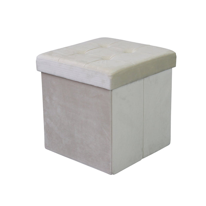 Pouf contenitore in velluto - VELVET Colore: Beige