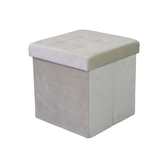 Pouf contenitore in velluto - VELVET Colore: Beige