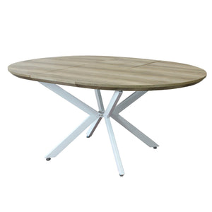 Tavolo da pranzo rotondo allungabile 120/160x120 - VESTA Colore: Naturale con Venature