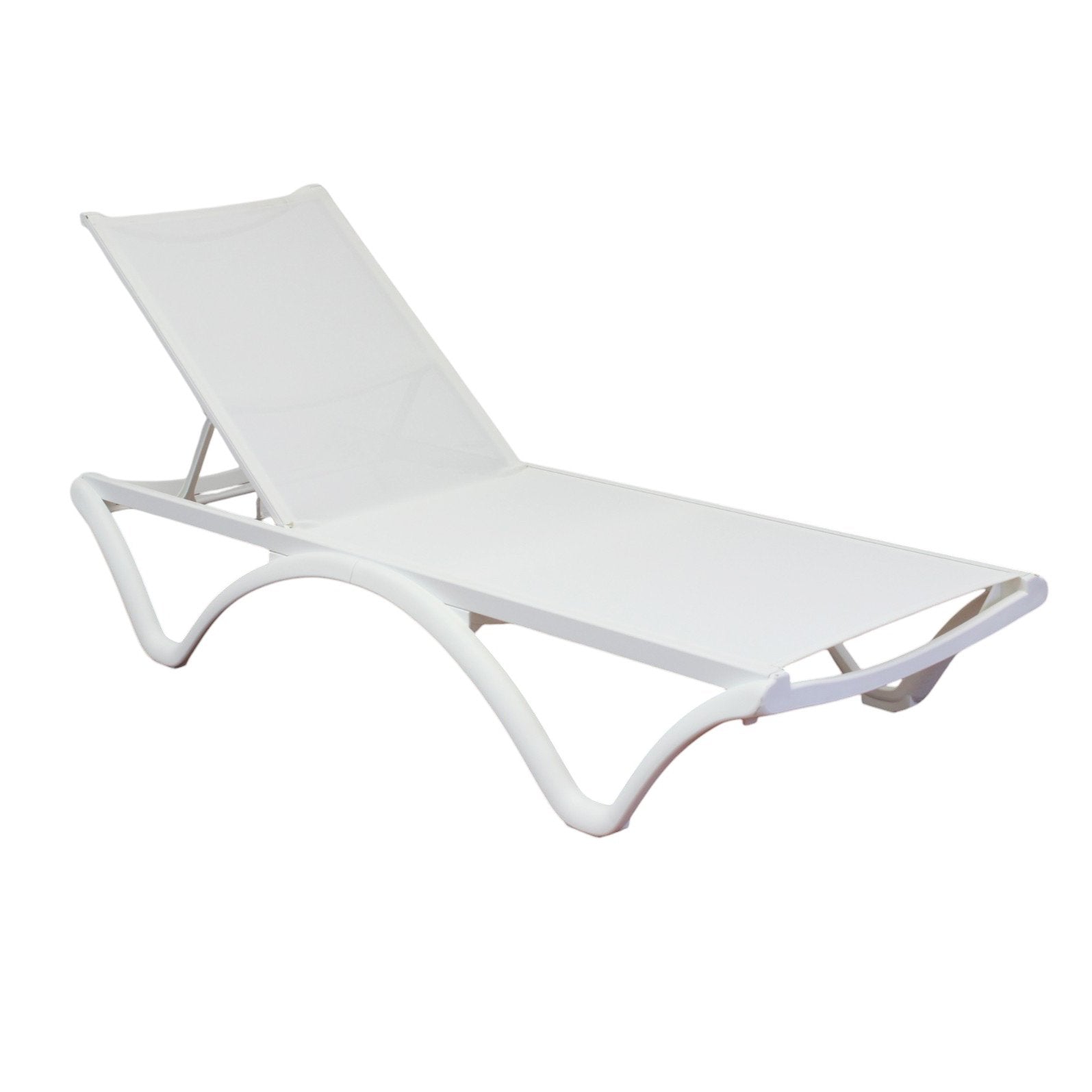 Lettino da esterno in resina e textilene - XANTHE Colore: Bianco