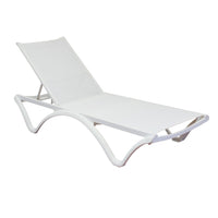 Lettino da esterno in resina e textilene - XANTHE Colore: Bianco