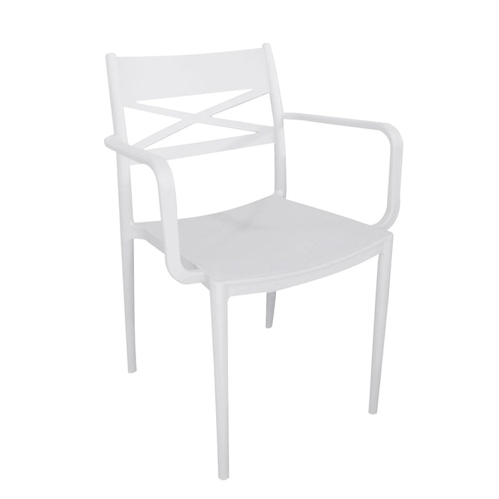 Poltrona impilabile da esterno in resina - ZEPHYROS Colore: Bianco