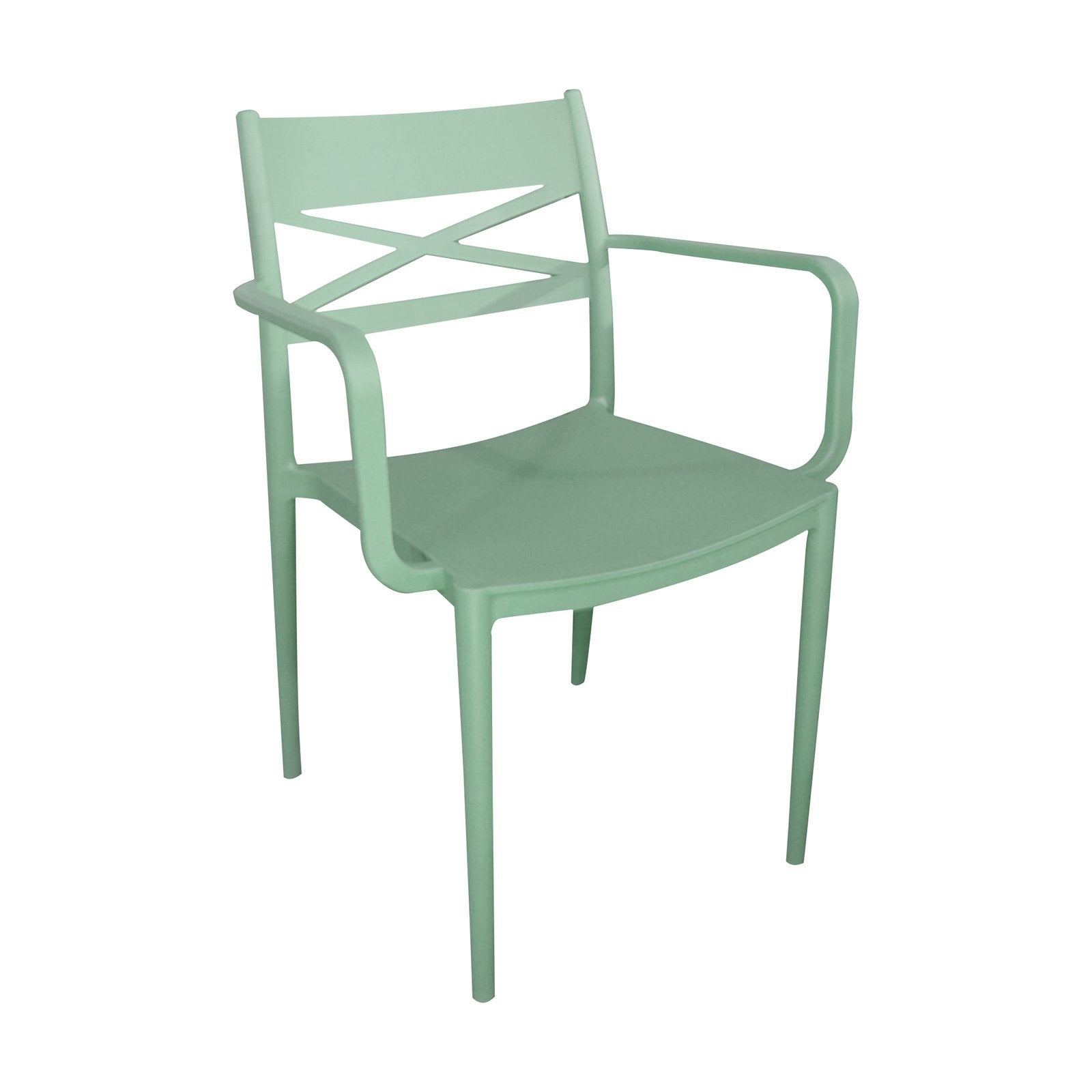 Poltrona impilabile da esterno in resina - ZEPHYROS Colore: Verde
