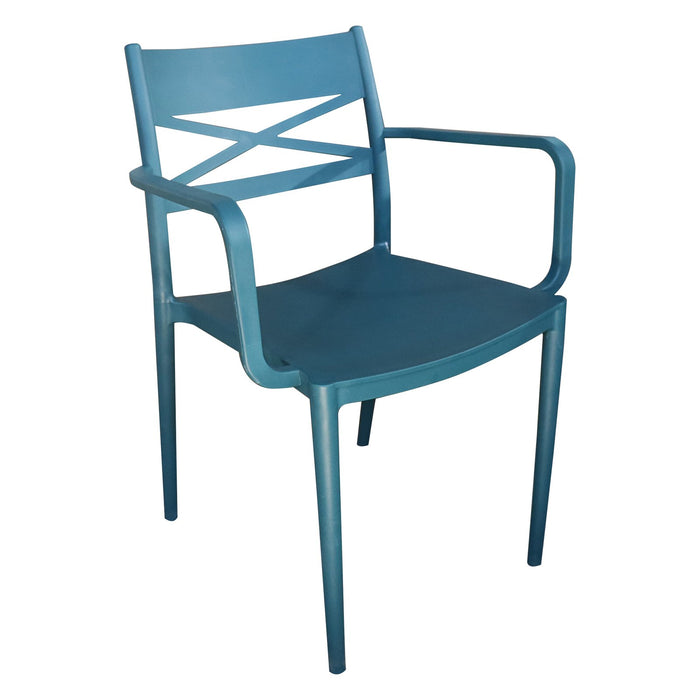 Poltrona impilabile da esterno in resina - ZEPHYROS Colore: Blu