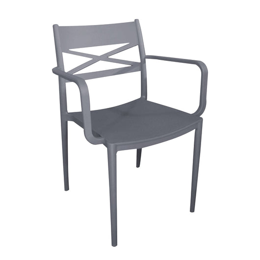 Poltrona impilabile da esterno in resina - ZEPHYROS Colore: Grigio