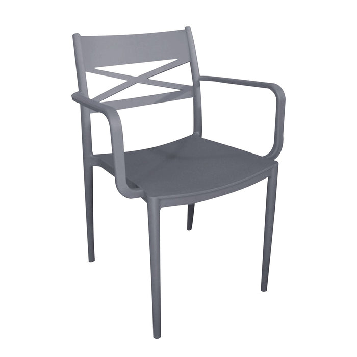 Poltrona impilabile da esterno in resina - ZEPHYROS Colore: Grigio