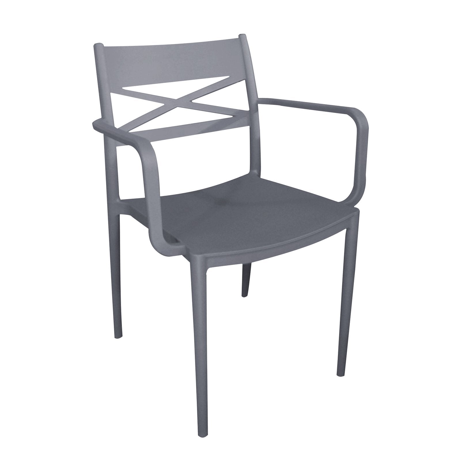 Poltrona impilabile da esterno in resina - ZEPHYROS Colore: Grigio