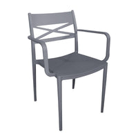 Poltrona impilabile da esterno in resina - ZEPHYROS Colore: Grigio