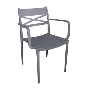 Poltrona impilabile da esterno in resina - ZEPHYROS Colore: Grigio