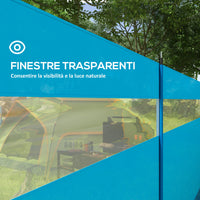 Paravento da Campeggio 725x140 cm Pieghevole Frangivista Azzurro