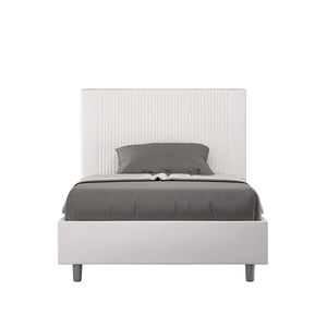 Letto una piazza e mezza rivestito in - GOYA Tipologia Letto: Senza Rete, Colore: Bianco, Dimensione Rete: 120x210