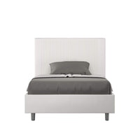 Letto una piazza e mezza rivestito in - GOYA Tipologia Letto: Con Rete, Colore: Bianco, Dimensione Rete: 120x190