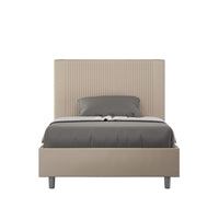Letto una piazza e mezza rivestito in - GOYA Tipologia Letto: Senza Rete, Colore: Tortora, Dimensione Rete: 120x200