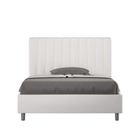 Letto una piazza e mezza rivestito in - AGUEDA Dimensione Rete: 120x210, Tipologia Letto: Con Rete, Colore: Bianco