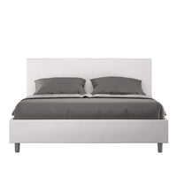 Letto Matrimoniale rivestito in Similpelle - ADELE Dimensione Rete: 160x190, Colore: Bianco, Tipologia Letto: Con Rete