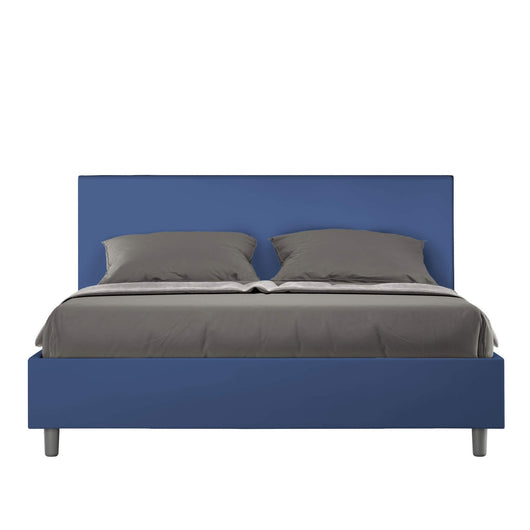Letto Matrimoniale rivestito in Similpelle - ADELE Colore: Blu, Dimensione Rete: 160x200, Tipologia Letto: Con Rete e Contenitore