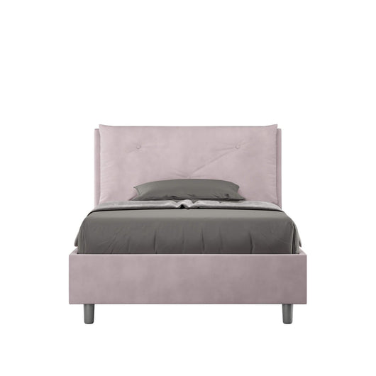 Letto una piazza e mezza rivestito in Microfibra con cuscini xl - APPIA LARGE Dimensione Rete: 110x200, Tipologia Letto: Con Rete e Contenitore, Colore: Glicine