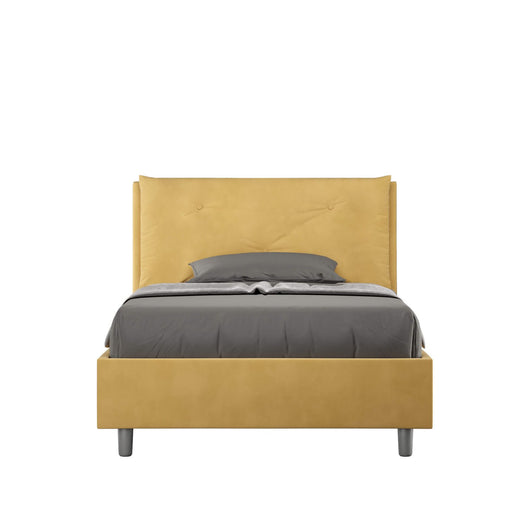 Letto una piazza e mezza rivestito in Microfibra con cuscini xl - APPIA LARGE Colore: Ocra, Dimensione Rete: 110x190, Tipologia Letto: Con Rete e Contenitore