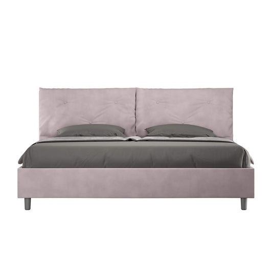 Letto Matrimoniale King size rivestito in Microfibra con cuscini xl - APPIA LARGE Colore: Glicine, Dimensione Rete: 190x200, Tipologia Letto: Con Rete e Contenitore