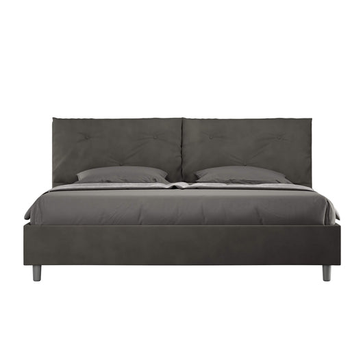 Letto Matrimoniale King size rivestito in Microfibra con cuscini xl - APPIA LARGE Colore: Grigio, Tipologia Letto: Con Rete e Contenitore, Dimensione Rete: 190x210