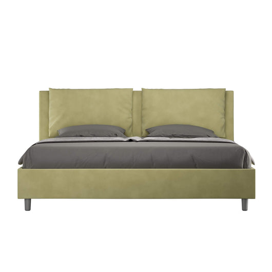 Letto Matrimoniale King size rivestito in Microfibra - ANTEA Tipologia Letto: Senza Rete, Dimensione Rete: 180x190, Colore: Tè verde
