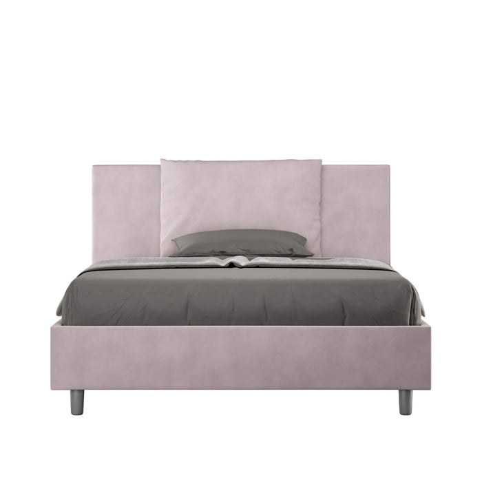 Letto alla Francese rivestito in Microfibra - ANTEA Tipologia Letto: Con Rete e Contenitore, Dimensione Rete: 140x200, Colore: Glicine