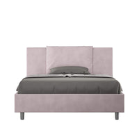 Letto alla Francese rivestito in Microfibra - ANTEA Dimensione Rete: 140x190, Colore: Glicine, Tipologia Letto: Senza Rete